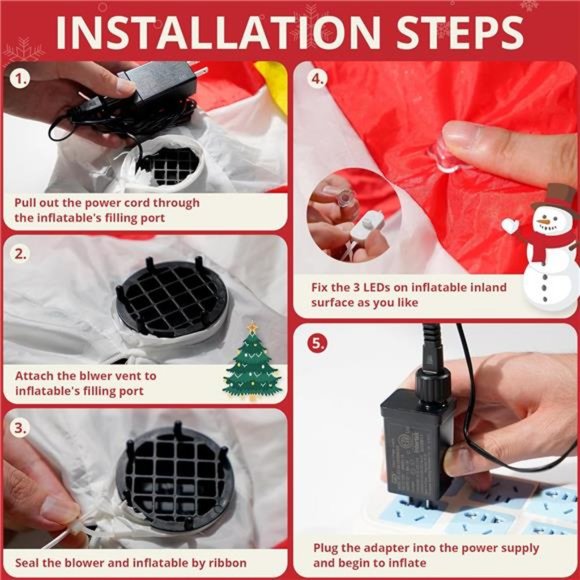 Replacement 1A Air Blower, 1.5A Adapter Replacement Fan Blower, 3 LEDs Bulbs Set - Picture 2 of 7